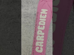 شلوار ورزشی مردانه با گلدوزی اپلیکه لوگوی سفارشی، طرح کهنه، شلوار ورزشی گشاد با پاچه پهن