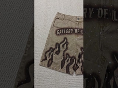 سفارشی ۲۰۲۵ شلوار کوتاه جدید شلوار کوچیک لباس های خیابانی کمر بلند سنگ قدیمی شستشوی استون کیسه ای بزرگ