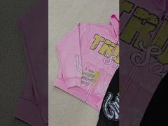 جعبه چاپ صفحه نمایش DTG سفارشی ژاکت های زیپ دار سنگین وزن نخی مردانه با زیپ و سنگ های قیمتی