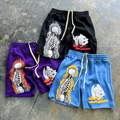 خرید روش بافندگی بافندگی مدل Vintage Acid Wash Shorts با چاپ پاف برای مردان در وسط کمر online manufacture