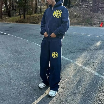 خرید لباس های ورزشی مردانه Vintage Acid Wash DTG Print Sweat Suit online manufacture