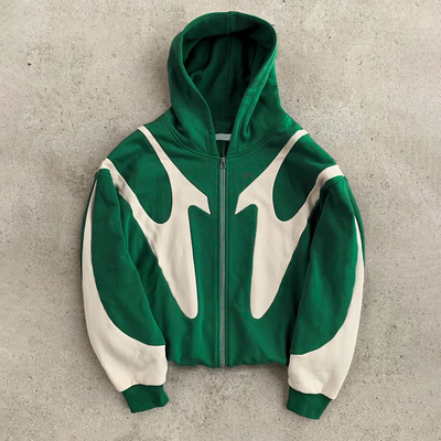 خرید سفارشی 100٪ پنبه فرانسوی تری وزن سنگین 500gm بیش از حد Zip Up Vintage Hoodie مرد ها Hoodies پیچ online manufacture