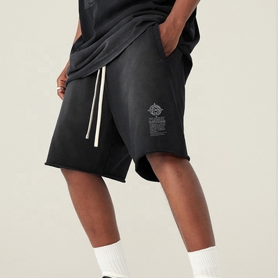 پارچه نوع فرنچ تری چاپی دوچرخه شستشوی اسید عرق شلوار کوتاه ورزشگاه مردانه تناسب اندام